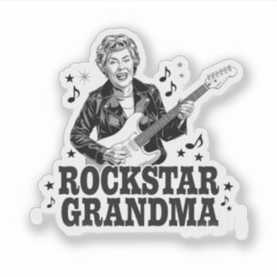 Adesivo Vovó Rockstar - Design de Música Divertida e Retro