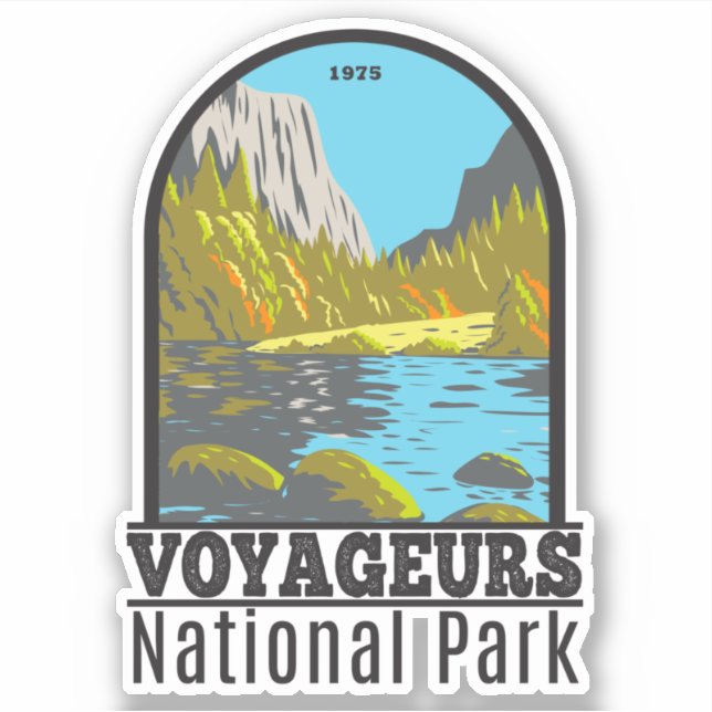 Adesivo Voyageurs National Park Minnesota Retro (Frente)