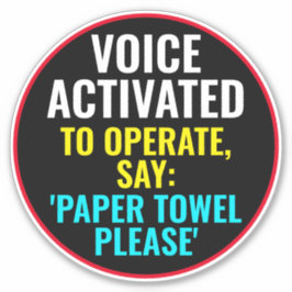 Adesivo Voz Ativada Para Operar Digitar Toalha De Papel: