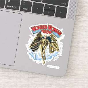 Adesivo W84  Mulher Maravilha Dourada Retro