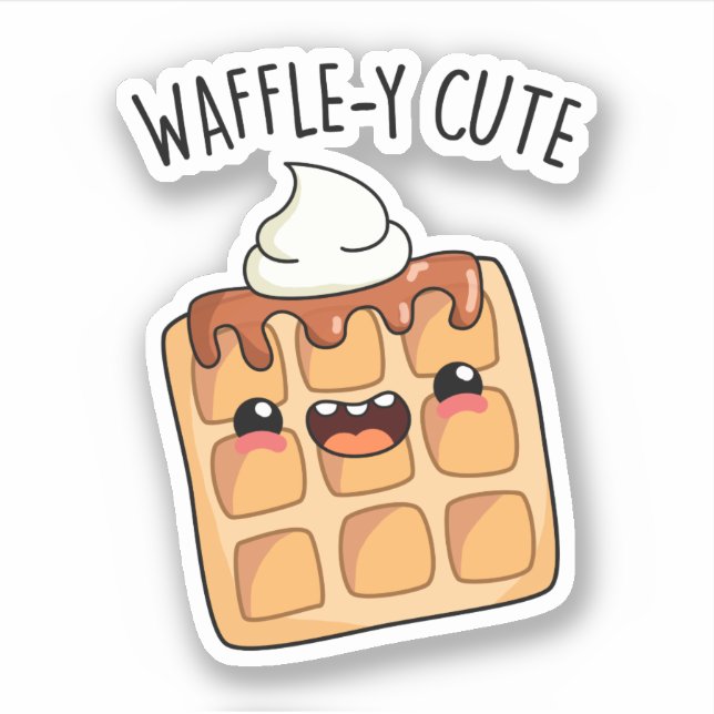 Adesivo Waffle y Funny Waffle Pun (Frente)