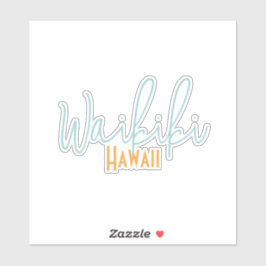 Adesivo Waikiki, Havaí Lembrança de Viagem