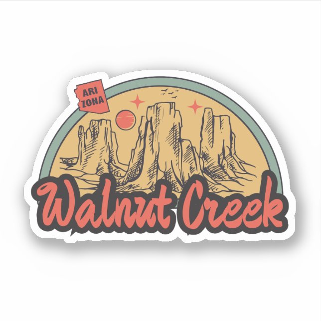 Adesivo Walnut Creek, Arizona Sticker (Frente)