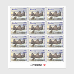 Adesivo Walrus - Quatro Irmãos - Postage Sticker do Alasc