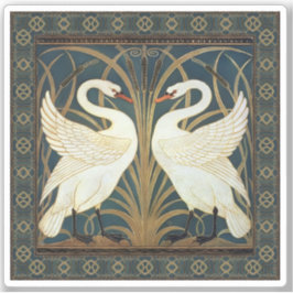 Adesivo Walter Crane Swan, Rush E Iris Art Nouveau