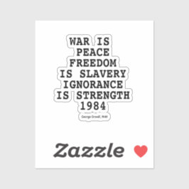 Adesivo “War Is Peace” Orwell — Dystopia Series