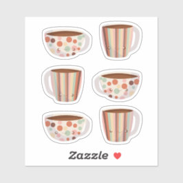 Adesivo Warm Circle Pattern On Cups Of Coffee