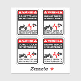 Adesivo Warning Do Not Touch My Motorbike Vinyl Stickers