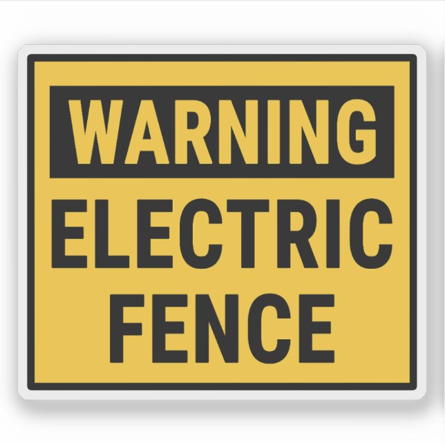 Adesivo Warning Electric Fence (Frente)