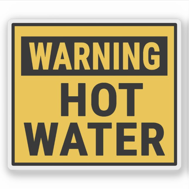 Adesivo Warning Hot Water  (Frente)