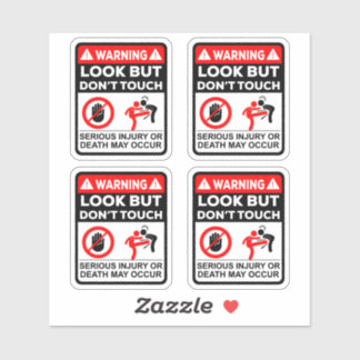 Adesivo Warning Look But Don’t Touch Vinyl Stickers