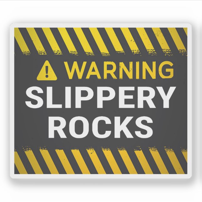 Adesivo Warning Slippery Rocks (Frente)