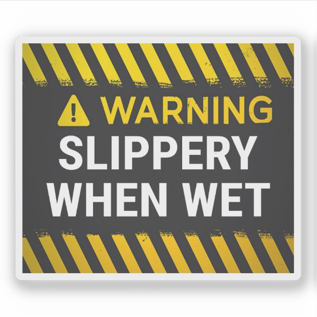 Adesivo Warning Slippery When Wet  (Frente)