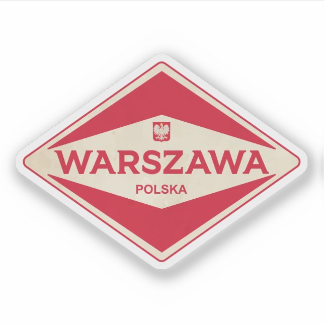 Adesivo Warszawa Polônia Vintage (Frente)