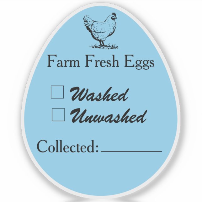 Adesivo Washed or Unwashed Egg Sticker Collected Date (Frente)