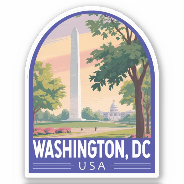 Adesivo Washington DC Travel Art Emblem (Frente)