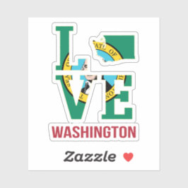 Adesivo Washington Flag Love
