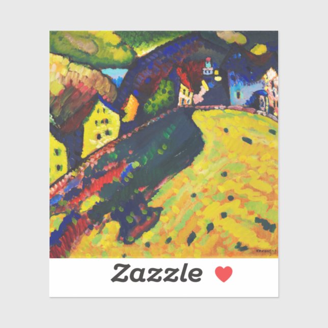 Adesivo Wassily Kandinsky. Casas em Murnau. Expressionismo (Folha)