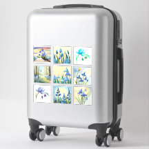 Watercolor Bluebell flores Scrapbook