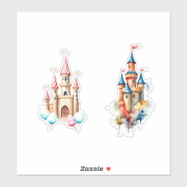 Adesivo watercolor castle  (Folha)