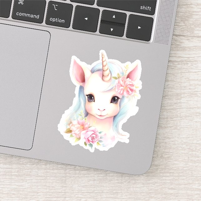Adesivo Watercolor Cute Baby Unicorn (Detalhe)