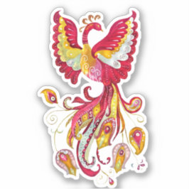 Adesivo Watercolor Firebird ou Phoenix Fantasy Creator