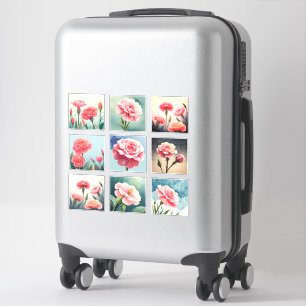Adesivo Watercolor Flores do craveiro Scrapbook