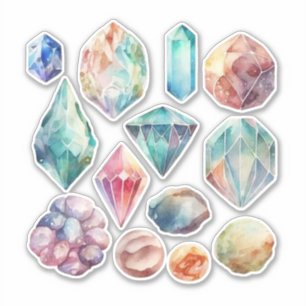 Adesivo Watercolor Gemstones Vinil