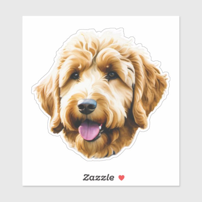 Adesivo Watercolor Goldendoodle (Folha)