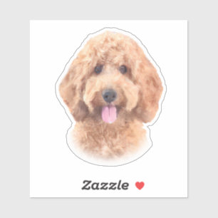 Adesivo Watercolor Goldendoodle