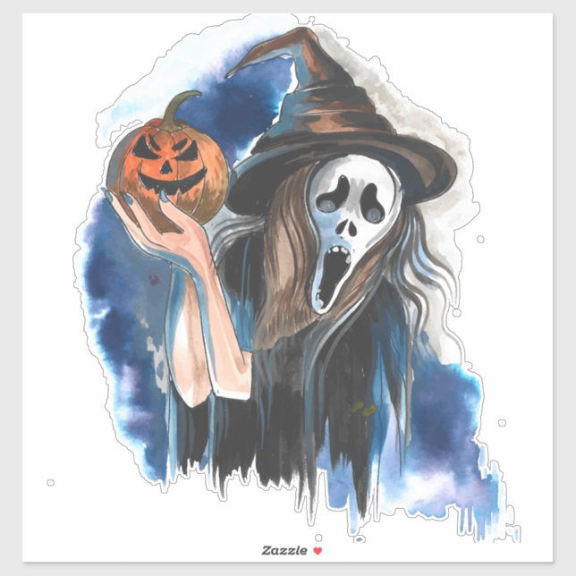 Adesivo Watercolor Grim Reaper (Folha)