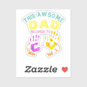 Adesivo Watercolor Handprint Padre Pai Filho Gift