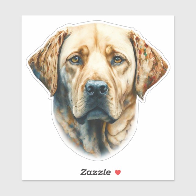 Adesivo Watercolor Labrador Retriever (Folha)