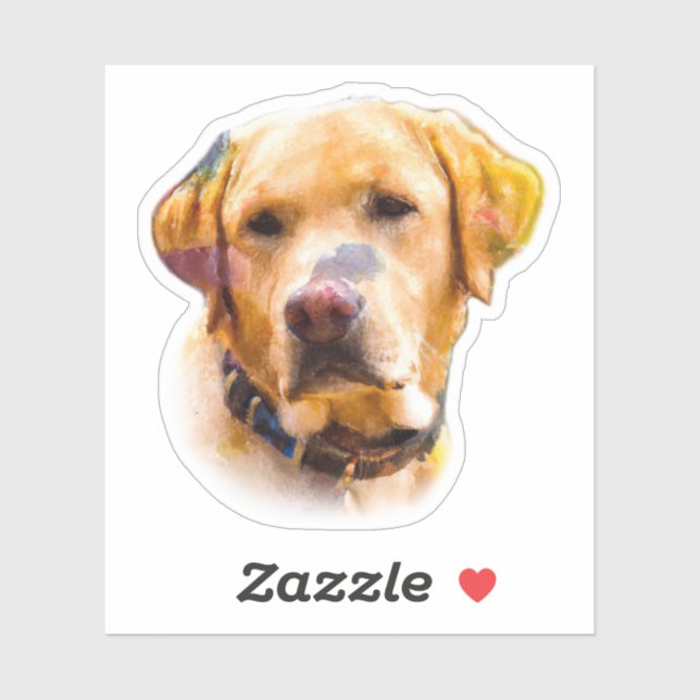 Adesivo Watercolor Labrador Retriever (Folha)