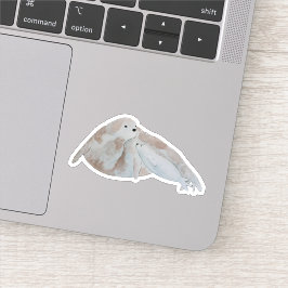 Adesivo Watercolor Marine Mamãe Baby Harp Seal