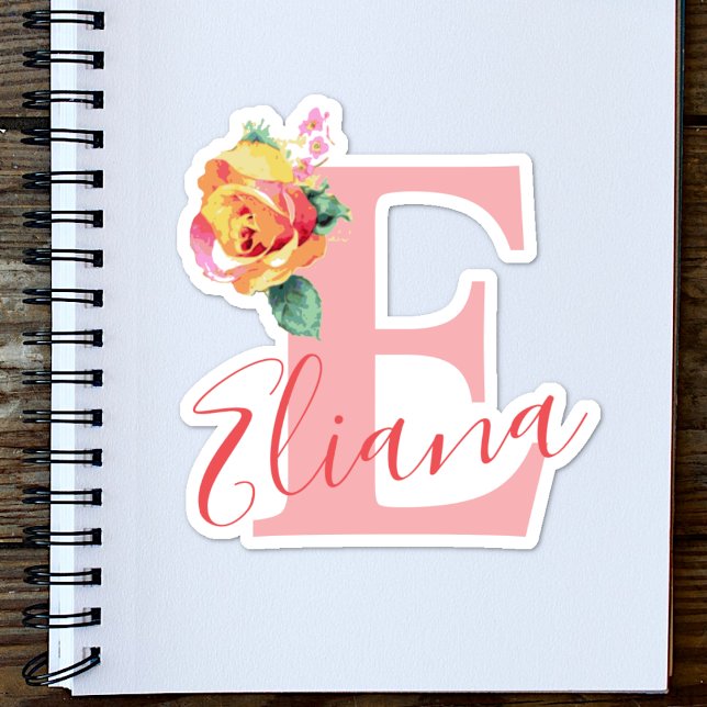 Adesivo Watercolor Monogram Letter Initial Monogrammed (Criador carregado)