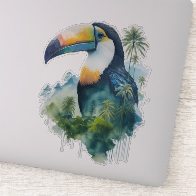 Adesivo Watercolor RainForest Toucan (Detalhe)