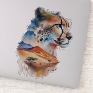 Adesivo Watercolor Sahara Desert Cheetah