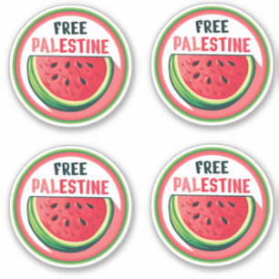 Adesivo Watermelon Palestine Free Colorfull