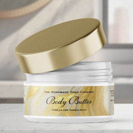 Adesivo Waterproof Gold Ivory Body Butter Jar Label 1 x 7