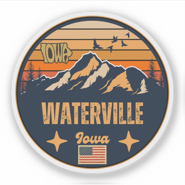 Adesivo Waterville, Iowa (Frente)