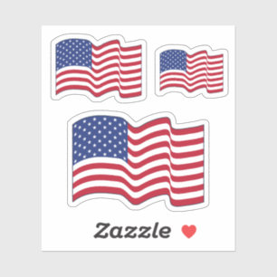 Adesivo Waving American Flag Stickers
