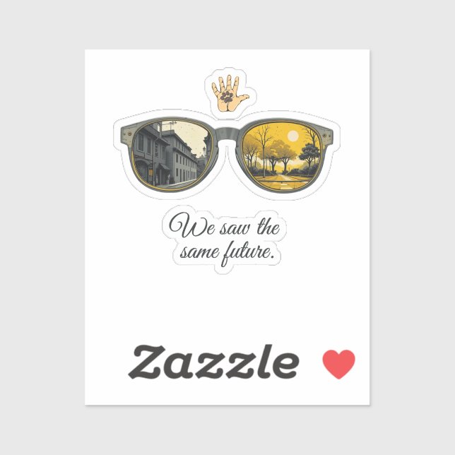 Adesivo We saw the same future (Folha)