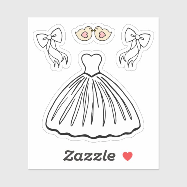 Adesivo Wedding Dress Stickers  (Folha)