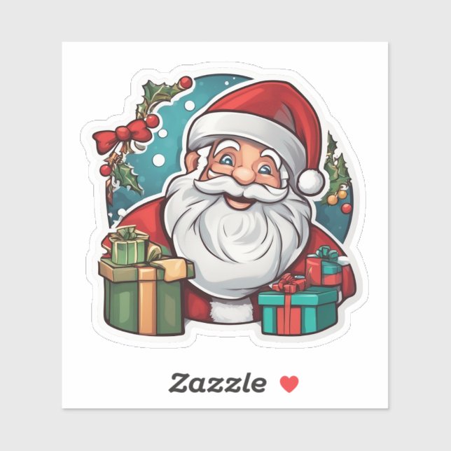Adesivo Weihnachtsmann mit Geschenken -  (Folha)