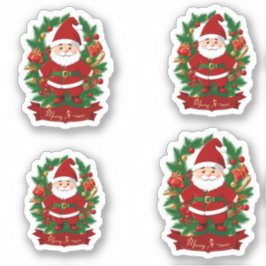 Adesivo Weihnachtsmann mit Tannenzweigen - 4