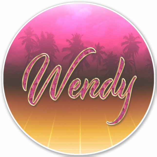 Adesivo Wendy Vorname Name golden pink Aufkleber Sticker (Frente)