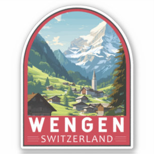 Adesivo Wengen Suiça Art Vintage