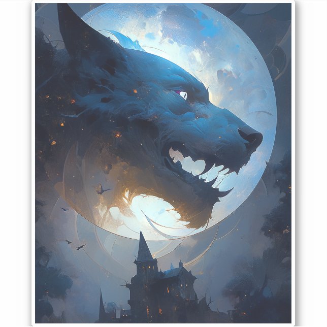 Adesivo Werewolf Dark Fantasy Horror (Frente)