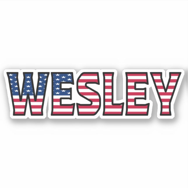 Adesivo Wesley Name Vorname USA Sticker Stickerset (Frente)